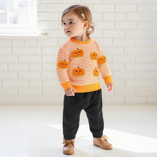 ZAXARRA Toddler Boy Fall Winter Tops Long Sleeve Round Neck Stripe Waffle Sweatshirt Pullover Baby Casual Tops Clothes4