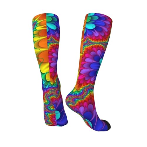 Bright Color Print Socks Tube Socks Adult Stocking Women Men High Stockings for Sports,Running,Travel4