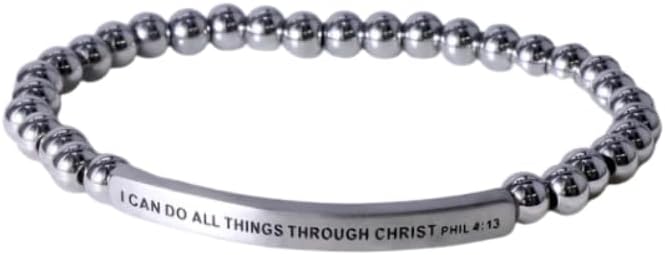 THE INSPIRATION CO. Faith Collection Unisex Stretchable Bracelets (I CAN DO ALL THINGS THROUGH CHRIST PHIL 4:13)
