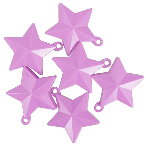 Parliky 6 pezzi Pesi per Palloncini Forma di Stella Cava per Elio e Decorazioni Design Riempibile per Feste Compleanni e Matrimoni