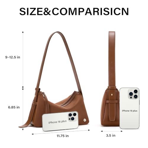 Image of CLUCI Suede Purses for Women, Cute Shoulder Bag, Soft Hobo Handbag