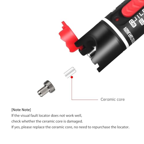 fyboptwu - 1pc 50mw 50km Visual Fault Locator VFL Fiber Optic Tester Fiber Optic Cable Tester with 1pcs Singlemode 9/125um FC Male to LC Female Adapter