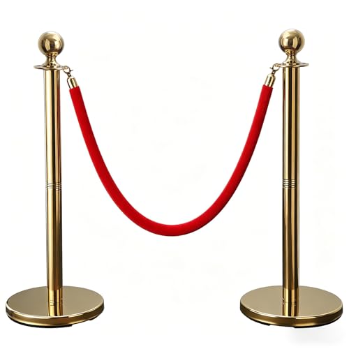 Barrière de contrôle de la foule BeBecome avec 2 poteaux et bases à remplir
