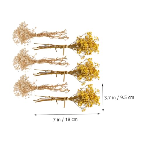 6 ramos de flores secas Babys Breath para decoración miniatura 3