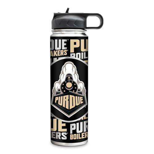 Rico Industries NCAA Purdue Boilermakers 22oz Stainless Steel Tumbler with Lid - Great For Coffee, Tea, Water or Cocktails