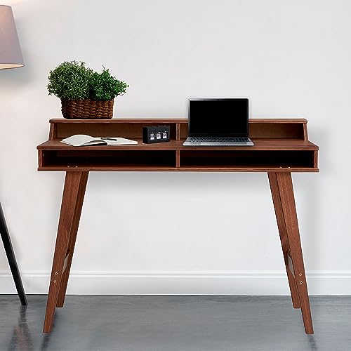 IDIMEX Bureau secrétaire Luna avec niches 110 x 84 x 54 cm, en Bois de pin Massif, Rangement...