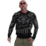 Yakuza Herren Metal System Allover Pullover, Schwarz, 3XL