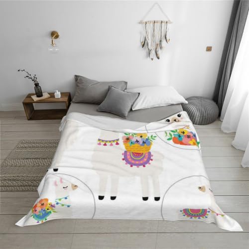 Plaid lama flanelle 200x150cm chaud pour adulte homme et femme