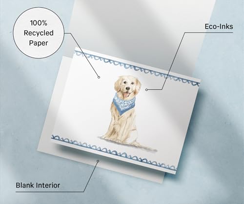 Image of Twigs Paper Golden Retriever Thank You Cards, 12 Dog Stationery Note Cards