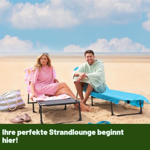 Brentfords Liegestuhl Handtuch für Sonnenliege Mit Tasche, Mikrofaser Schnelltrocknend Orange 75 x 215cm – Ansicht 3
