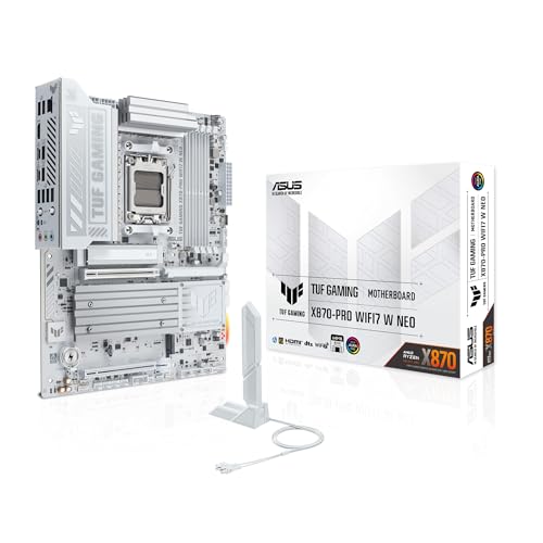 Image of ASUS TUF Gaming X870-PRO WIFI7 W NEO AM5 ATX Motherboard, DDR5, DIMM Fit, WiFi 7, 5Gb LAN, PCIe 5.0, 4X M.2, USB-C 20Gb, Q-Release