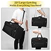 55L Gym Duffle Bag Sports Holdall for Men - 22 inch Multi Pockets Large Holdall Bag for Fitness, Travel, Workout - Black #5