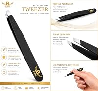 Professional Eyebrow Tweezers, Precision Slant Tip Stainless Steel Tweezers for Women & Men, Eyebrow Hair Remover for Ingrown Hair, Splinters, Facial Hair & Beauty Grooming (Black (Special For Men)) — image 4