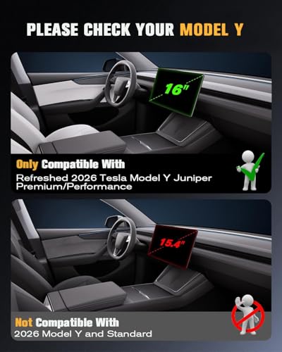 Image of 2-Pack 16 inch+16 inch HD 2026 Tesla Model Y Juniper Screen Protector【Front Only+1 Installation Frame】9H for Refreshed Premium /Performance - 16 inchQHD Touchscreen - 2026 Model Y Premium /Performance Accessories