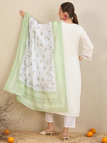 Image of INDO ERA Women Pure Cotton Kurta Set with Dupatta | Festive Suit Set, 6720