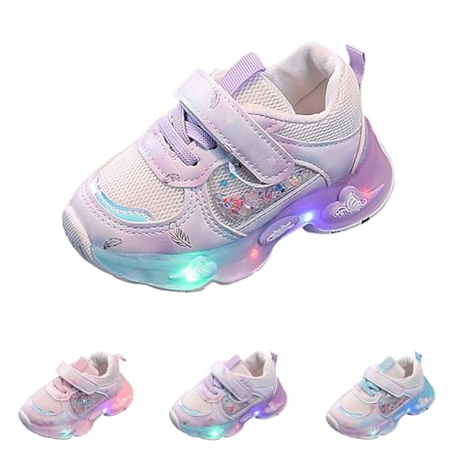 Betadog Girls Glitter Sneakers Lightweight Kids Tennis Shoes Kids Athletic Shoes Youth Girls Slip-On Athletic Sneakers (Purple-8, 10.5)