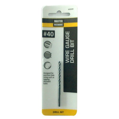 Master Mechanic No. 40 Wire Gauge Drill Bit, 2 3/8 in, Black Oxide