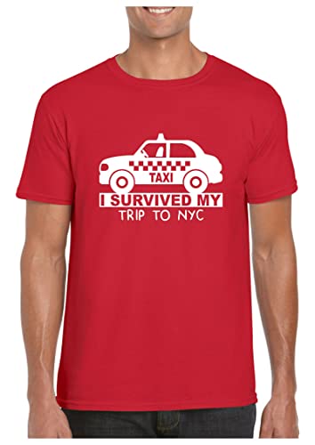 I Survived My Trip to NYC White Yellow Black Red Mens Women T Shirt 100% Cotton New York City Yellow Taxi Funny Gift tee TOPS3008(X-Large)