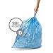 simplehuman Code D 60 Count, Genuine Custom Fit Liners, Drawstring Trash Bags in Dispenser Packs, 20 Liter / 5.3 Gallon, Blue