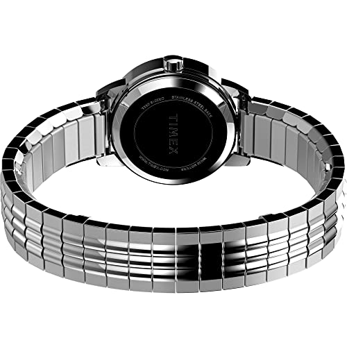 Timex Women's Easy Reader 25mm Perfect Fit Watch – Silver-Tone Case Black Dial with Silver-Tone Expansion Band by Timex - Image 2