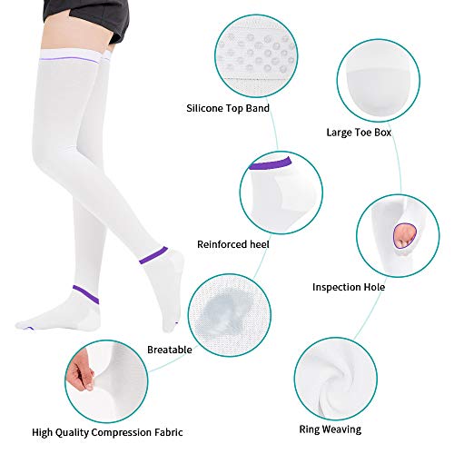 T.e.d. Anti Embolism Stockings For Women Men Thigh High, 15-20 Mmhg Compression Ted Hose With Inspect Toe Hole #TOP4