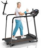 CIIHI Laufband für Senioren – Laufband für Zuhause Klappbar mit 136 kg Traglast – Langen Handläufen – Heimtrainingsgerät für Senioren mit Handyhalterung & Getränkehalter