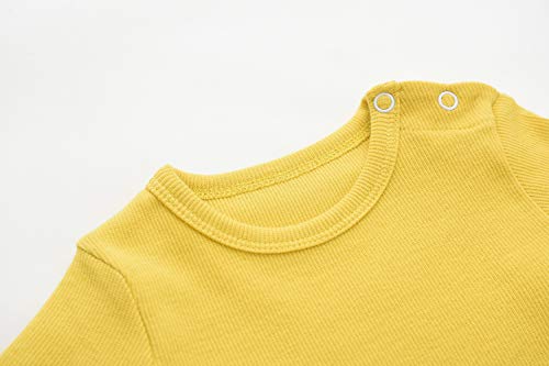 Image of Baby Long Sleeve Shirts Infant Toddler Tshirt Ribbed Undershirts for Girls Boys Clothes 6 Months-3 Years