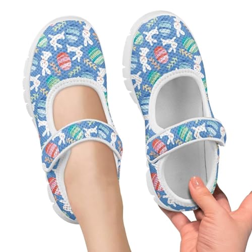 Bunny Print Girls Mary Jane Shoes Toddler Dress Shoes for Holiday Party Flats Low Top Non Slip Kids Mesh Shoes3