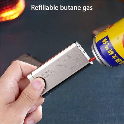 Encendedor de butano recargable con soplete ajustable resistente al viento 6