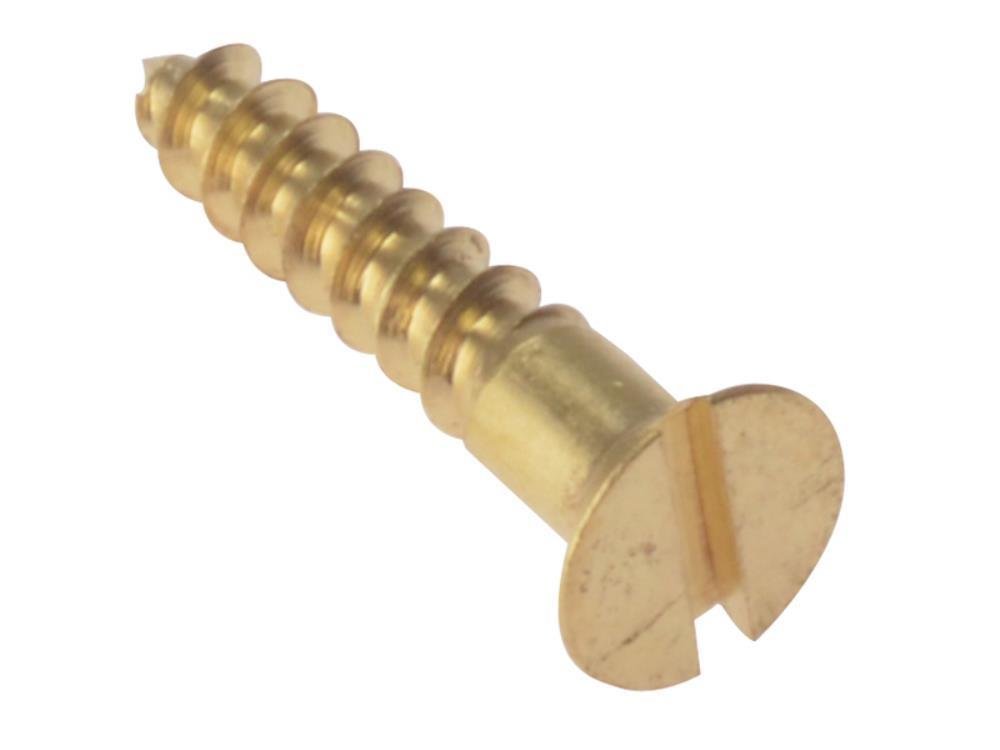 Forgefix CSK124B Countersunk Slotted Head Wood Screw - Solid Brass