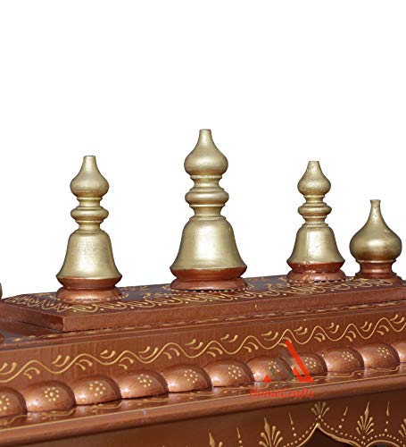 Templo Pooja Mandir解决空间不足的大尺寸金色木质家用神龛 HomeCrafts 24x12x30 pulgadas 5