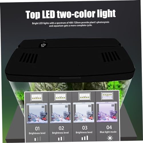Fish-Tank-13-Gallon-Small-Aquarium-Clear-Aquarium-Tank-with-3-Layer-Filter--LED-Light-Self-Cleaning-Desktop-Fish-Tank-Home-Decor-for-Betta-Fish-Shrimp-Goldfish-Black-Aquarium-Tank-1-Gallon-Fish-T