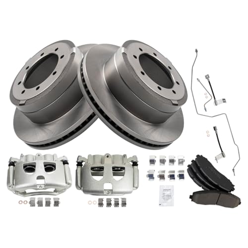 Image of TRQ Brake Pad & Rotor Kit Ceramic Compatible with 2017-2019 Ford F-350 Super Duty