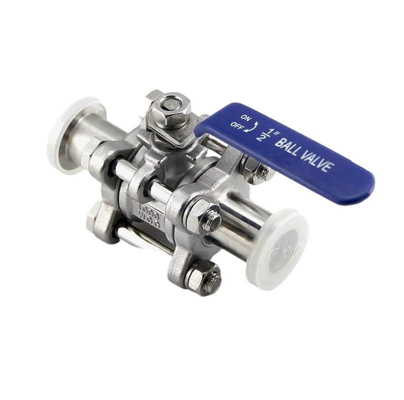 Manual vacuum valve KF16to KF50 Vacuum hydraulic Quick Install Ball Valve Gas Safety Valve Leak Detecte 304 Stainless Steel (Color : Silver, Size : KF40)