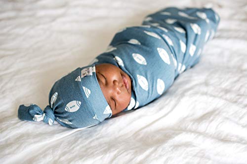 Image of Copper Pearl Baby Beanie Hat Top Knot Stretchy Soft Quarterback