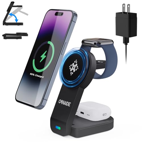 2025 Magnetic 3 in 1 Wireless Charger, Mag-Safe Charger Stand Wir...