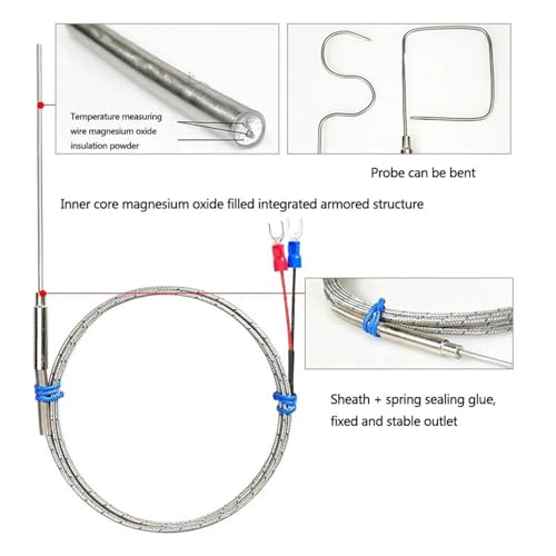 Termopar tipo J con sonda de 1.5mm para una respuesta térmica rápida a 600°C 4