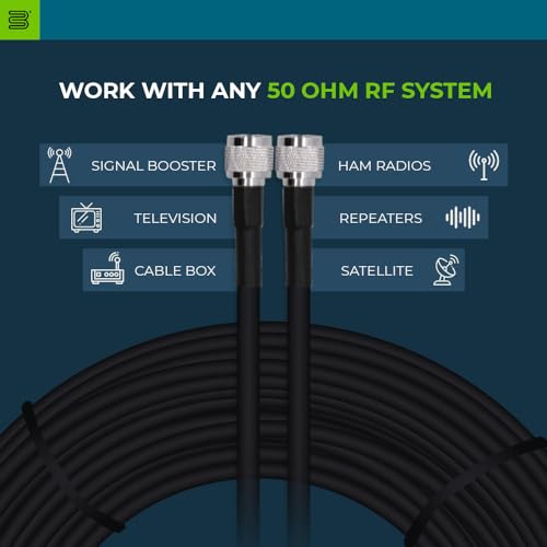 Image of Bolton400 Coaxial Cable 500ft Black, No Connector LMR400 Equivalent | Heavy-Duty Ultra-Low-Loss 50-Ohm Design for Signal Boosters, Antennas and Networking Equipment in Residential & Commercial