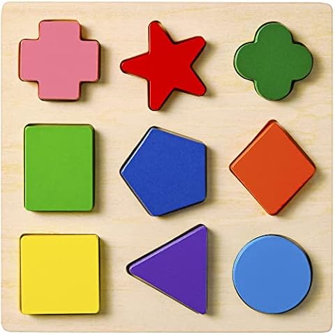 GYBBER&MUMU Preschool Colorful Wooden Shape Puzzle Cover