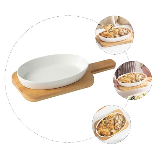 Plat à four en céramique blanc résistant pour riz fromage parfait