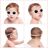 Hifot Okulary przeciwsłoneczne dla niemowląt z paskiem, urocze kwiatowe polaryzacyjne okulary przeciwsłoneczne ochrona UV400 dla niemowląt dziewczynek w wieku 0-24 miesięcy, biały, Small