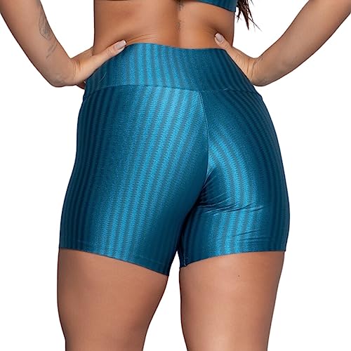 Short New Zig Bella Fiore Modas Compressão 3D Fitness Ikat Tamanho:GG;Cor:Azul;Gênero:Feminino