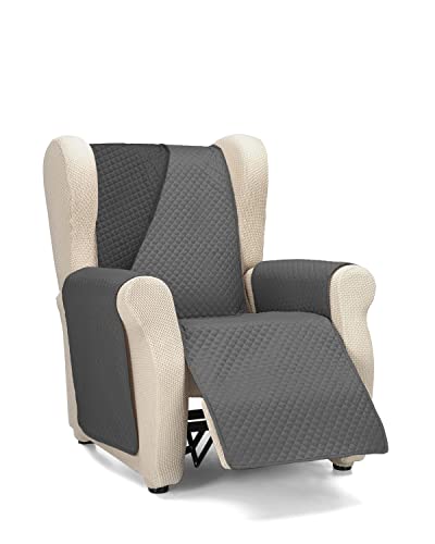 Martina Home Diamond Funda Cubre Sofá,Protector para Sofás Acolchado Reversible,Antracita/Negro, 1 Plaza/Relax