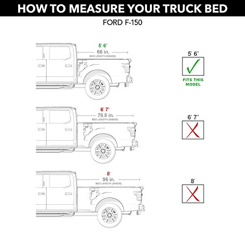 Rugged Liner Premium Soft Folding Truck Bed Tonneau Cover | FCF5504 | Fits 2004 - 2008 Ford F-150 5' 6" Bed (66") - Thumbnail 2