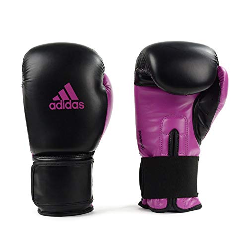 Luva de Boxe Muay Thai Adidas Power 100 Colors Preto/Rosa (14oz)