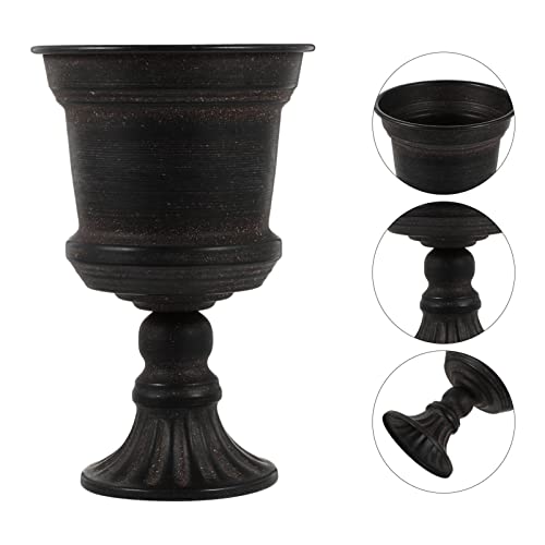 Yardwe Artificial Flower Vase White Classic Urn Planter: Metal Flower Vase Floral Arrangement Container For Wedding Home Garden Vintage Candle Holder Flower Pot Urn Vase #TOP5