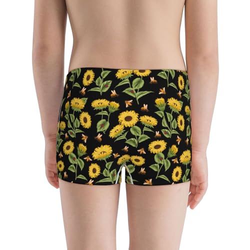 Boys' Cotton Boxer Brief Soft Underwear-Bees And Sunflowers3