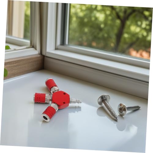 Conector rápido rojo Gatuida divisor de manguera de aire de vías para manifold de compresor 6