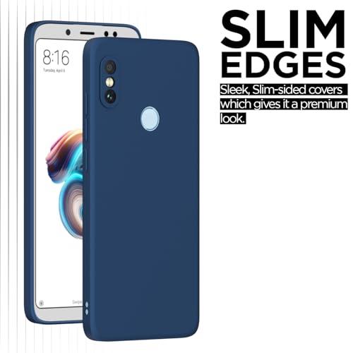 Image of Outlouders Back Cover for Redmi Note 5 Pro | Camera Protection | Durable Soft Matte Silicone Bumper Case (Blue)