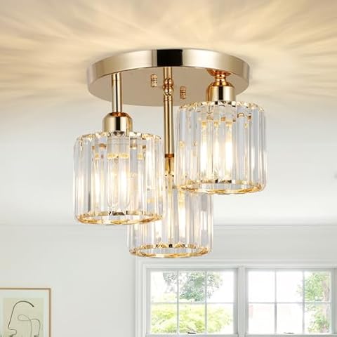 PAUFUL Crystal Semi Flush Mount Light Cover
